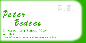 peter bedecs business card