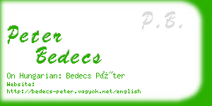 peter bedecs business card